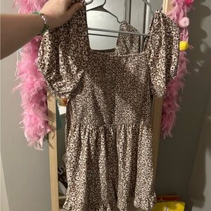 brown floral romper